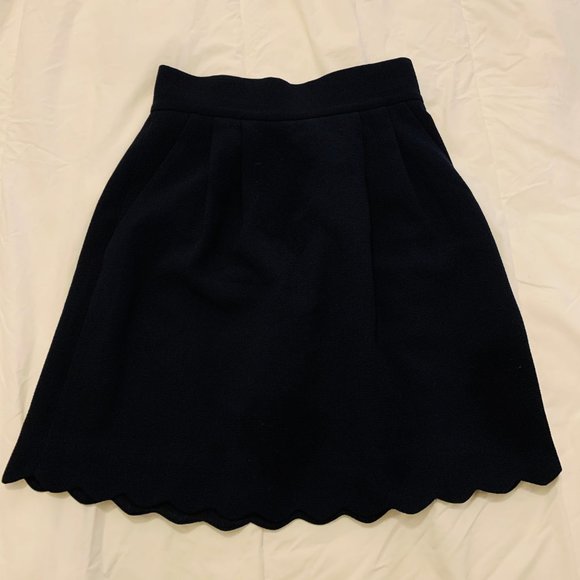 Club Monaco navy blue scalloped skirt - Picture 1 of 4